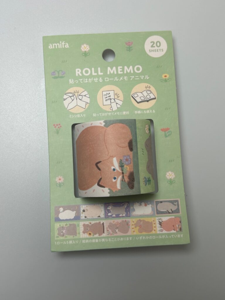 貼ってはがせるロールメモ アニマル セリア amifaの可愛すぎるロール付箋