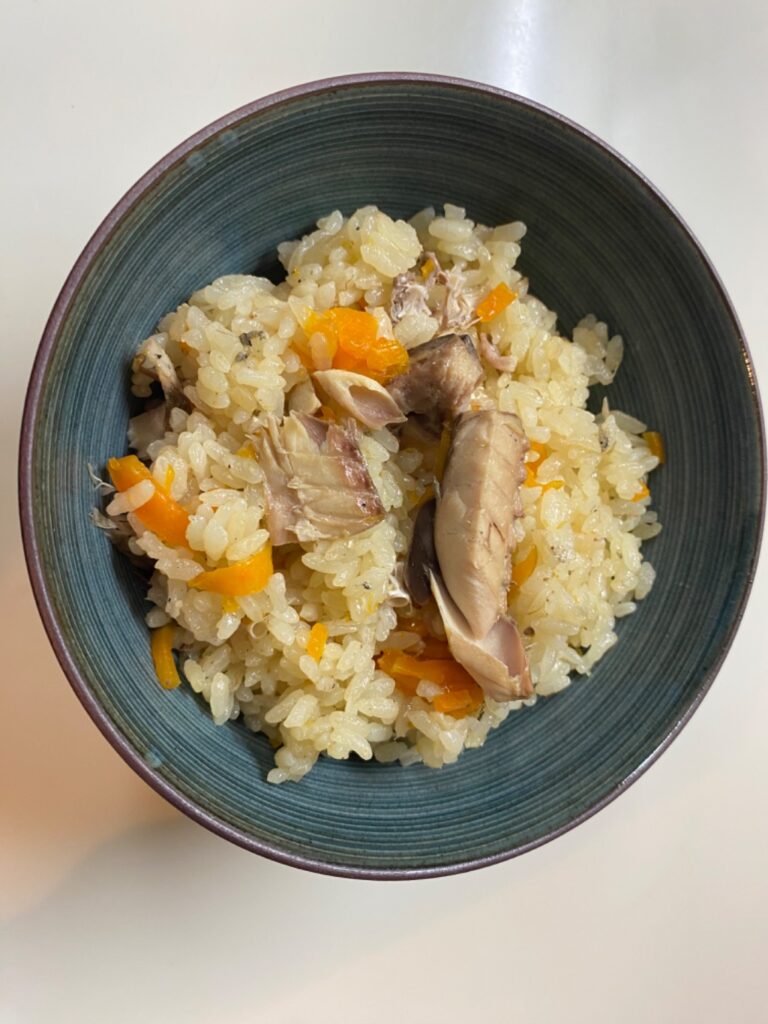 さば水煮 ダイソー 炊き込みご飯にしてみました！
