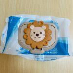 ニコニコ ウエットシートのフタ 夕焼けライオン ダイソー たてがみ部分がクルクル回せる！