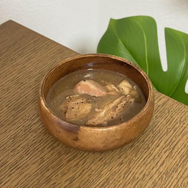 鶏肉のガーリックブラックペッパーソース掛け レンジで温めて