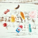 フレークステッカー(夏柄、縁日) ダイソー ビールのイラストがお気に入り