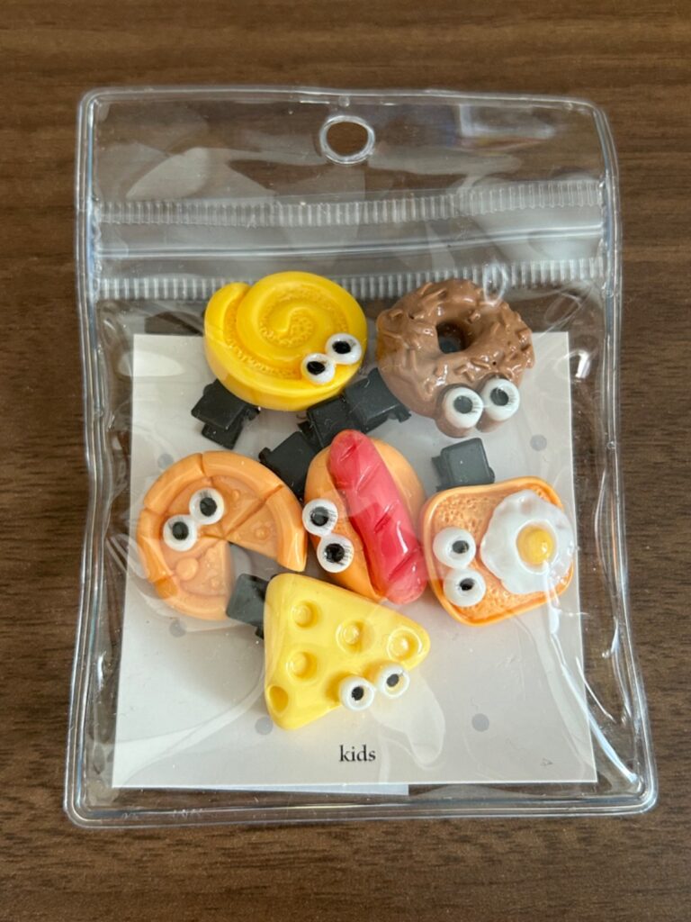 ミニ目玉ピン 6P illusie300（イルーシ） 食べ物×目玉に弱い