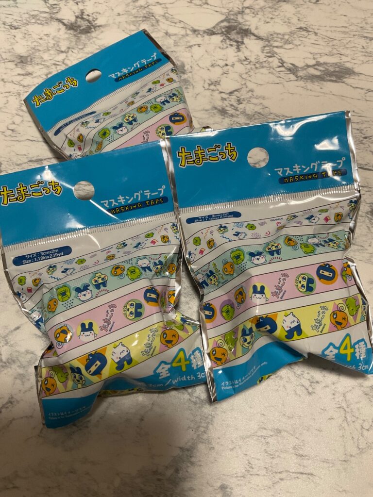 たまごっち　マスキングテープ全4種 ダイソー レビュー 1枚目