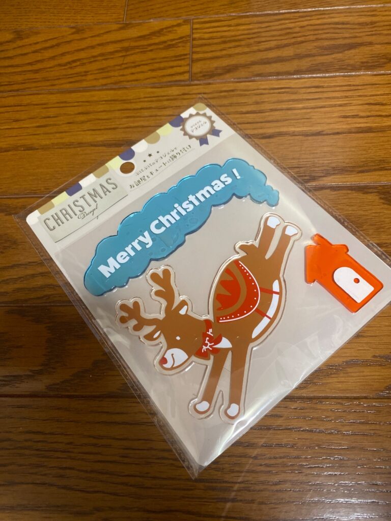 クリスマス デコジェル トナカイ セリア 窓や洗面の鏡に貼れる