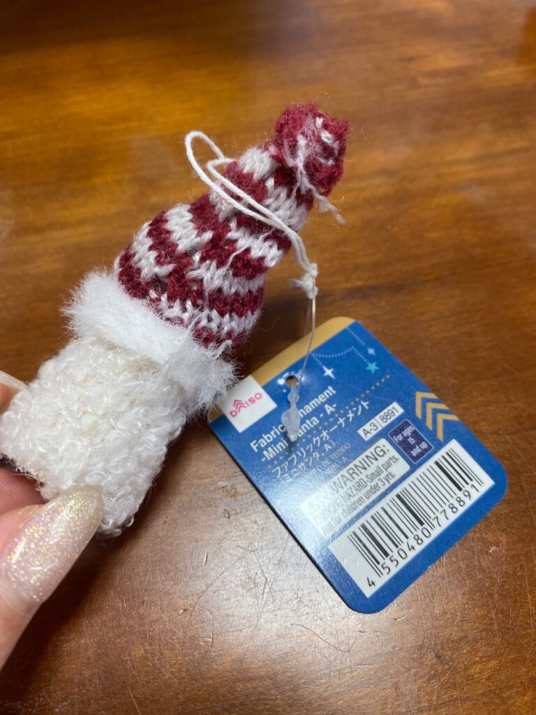 ファブリックオーナメント男の子 ダイソー クリスマスツリーの飾りに