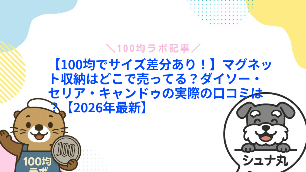 【100均でサイズ差分あり！】マグネット収納はどこで売ってる？ダイソー・セリア・キャンドゥの実際の口コミは？【2026年最新】1