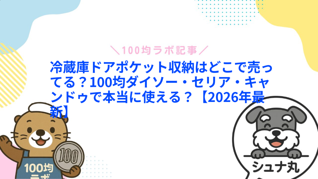 冷蔵庫ドアポケット収納はどこで売ってる？100均ダイソー・セリア・キャンドゥで本当に使える？【2026年最新】1