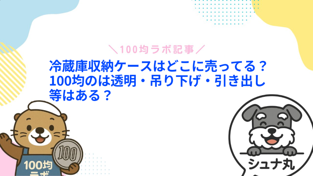 冷蔵庫収納ケースはどこに売ってる？100均のは透明・吊り下げ・引き出し等はある？1