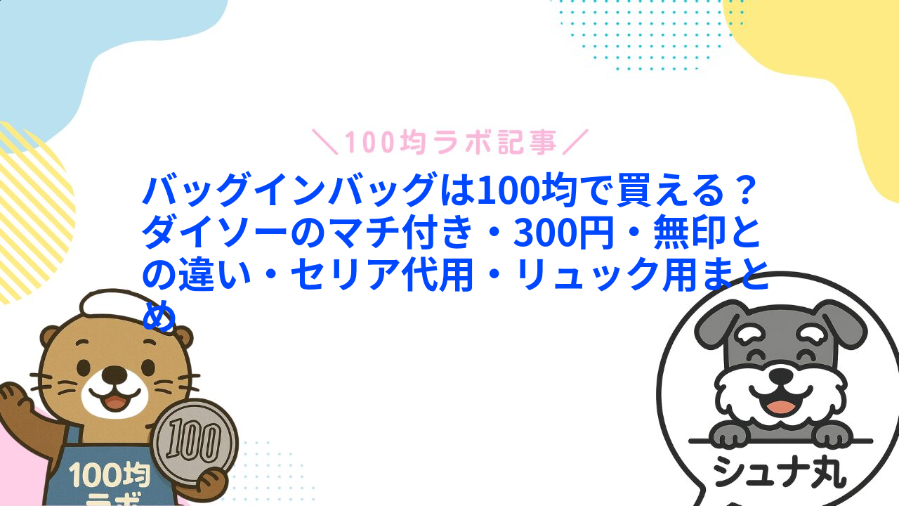 バッグインバッグは100均で買える?ダイソーのマチ付き・300円・無印との違い・セリア代用・リュック用まとめ1