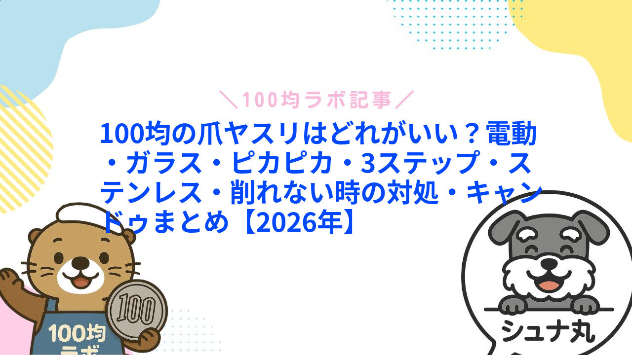 100均の爪ヤスリはどれがいい?電動・ガラス・ピカピカ・3ステップ・ステンレス・削れない時の対処・キャンドゥまとめ【2026年】1