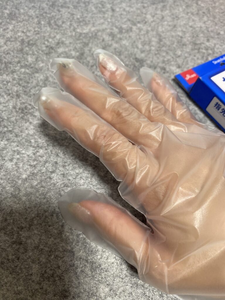 はずれにくいポリエチレン手袋をセリアで購入した口コミ写真（3枚目）
