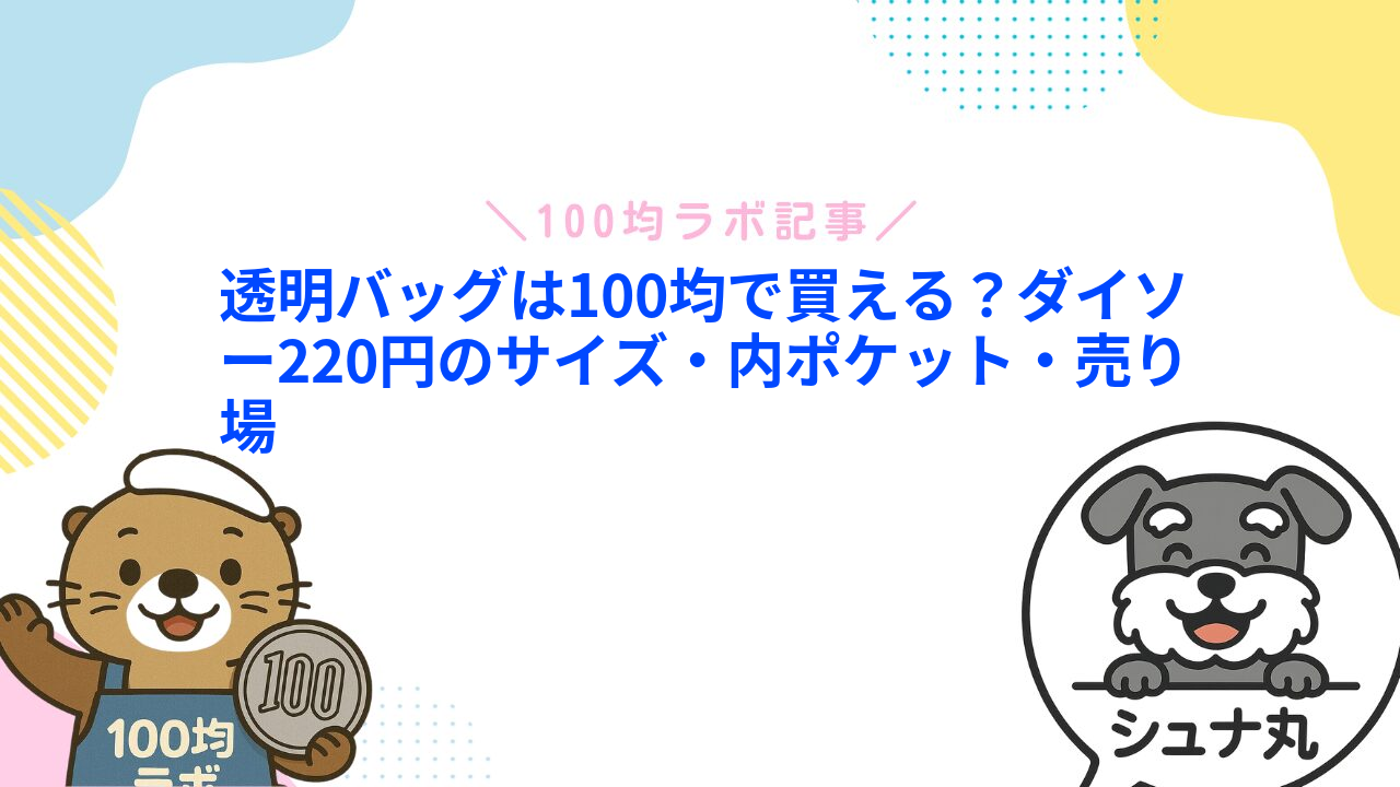 透明バッグは100均で買える?ダイソー220円のサイズ・内ポケット・売り場
